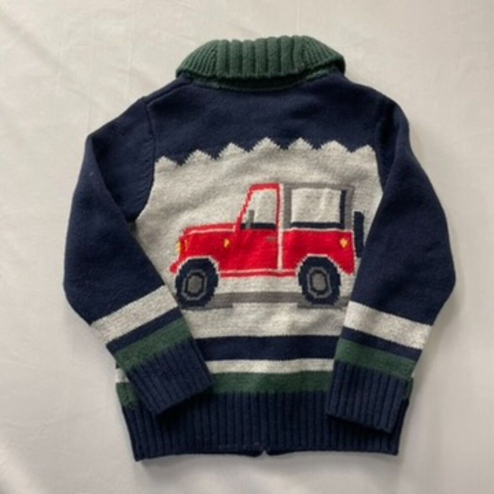 Baby Gap Tree Red Truck Full Zip Sweater - 5T